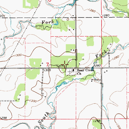 Topographic Map of Methodist Norwegian Cemetery, MN