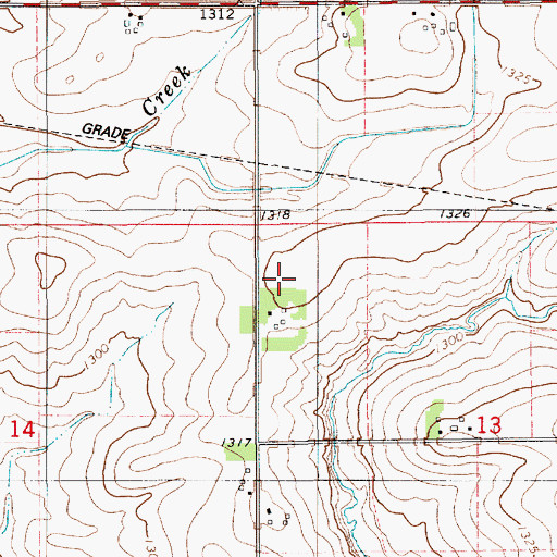 Topographic Map of Tanner Cemetery, MN