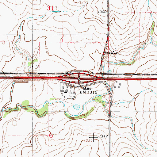 Topographic Map of Interchange 187, MN