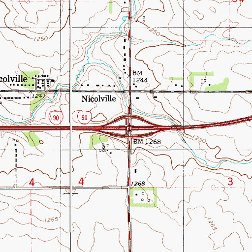 Topographic Map of Interchange 183, MN