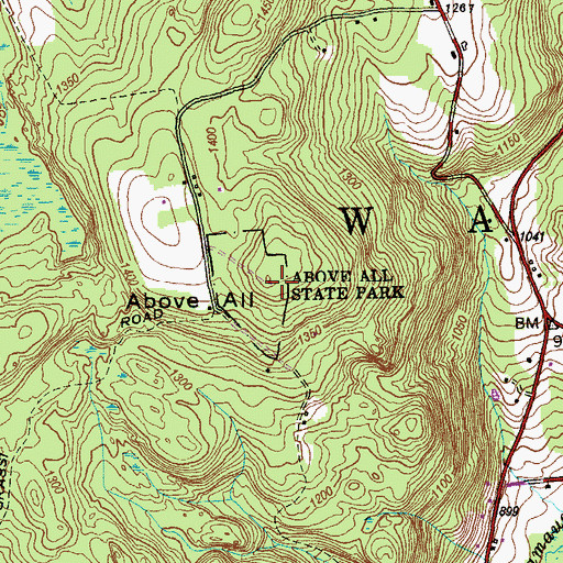 Topographic Map of Above All State Park, CT