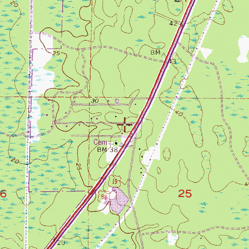 Topographic Map of Levy County Emergency Medical Station, FL