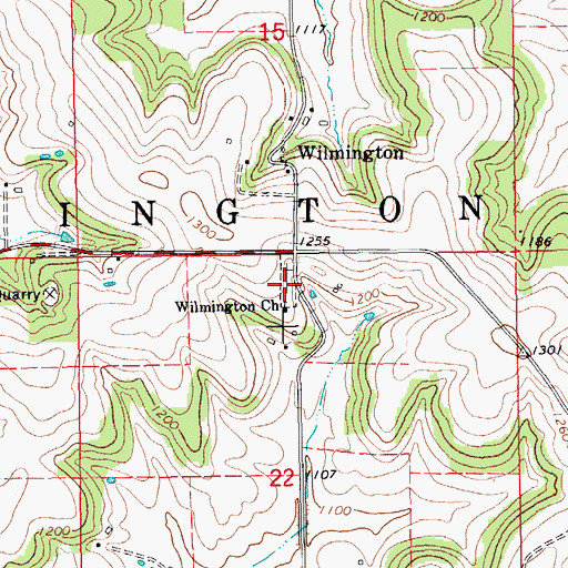 Topographic Map of Wilmington Norwegian Lutheran Cemetery, MN