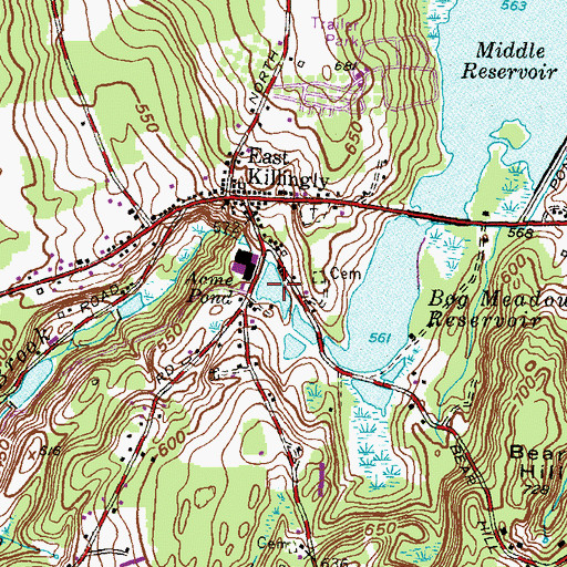Topographic Map of Acme Pond, CT