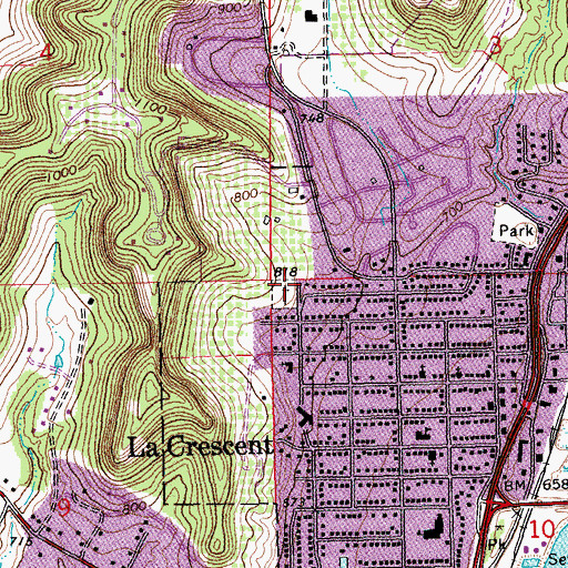 Topographic Map of Prospect Hill Cemetery, MN