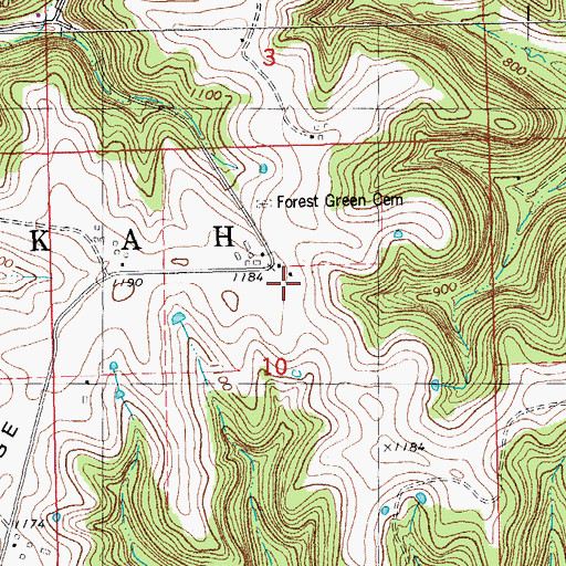 Topographic Map of Christoph Hammer Family Cemetery, MN