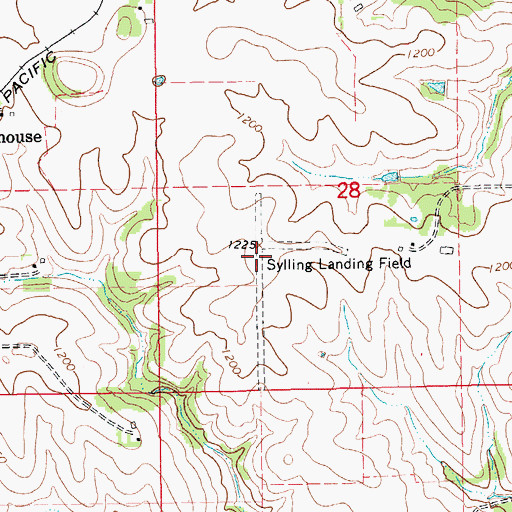 Topographic Map of Sylling Landing Field (historical), MN