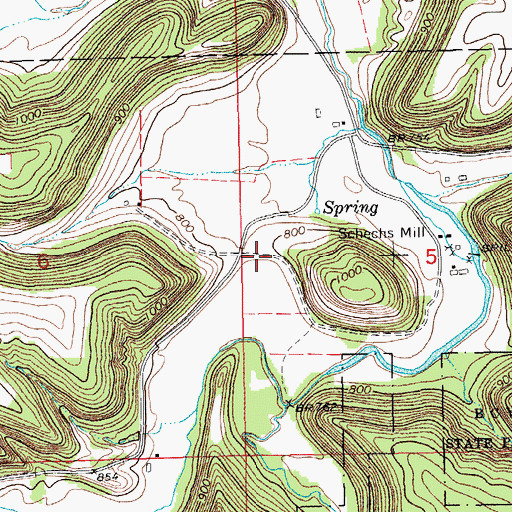Topographic Map of Messeral Cemetery, MN