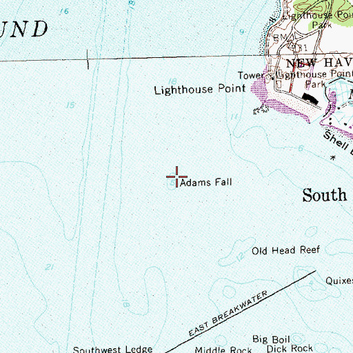 Topographic Map of Adams Fall, CT