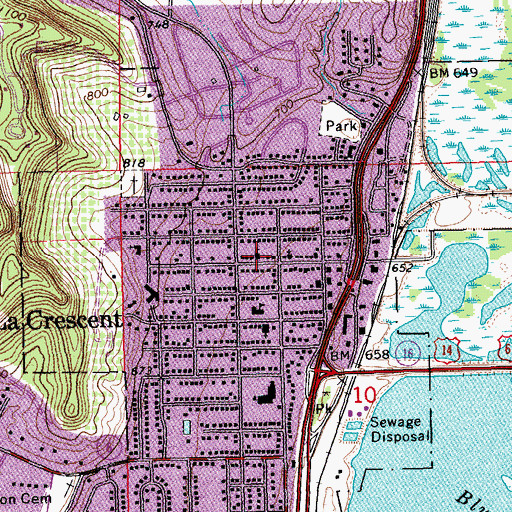 Topographic Map of First Evangelical Lutheran Church, MN