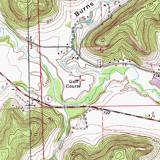 Topographic Map of Pine Creek Golf Course, MN