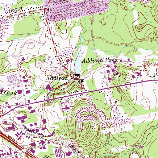 Topographic Map of Addison, CT