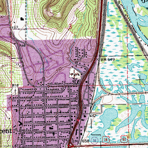 Topographic Map of Veteran's Park, MN