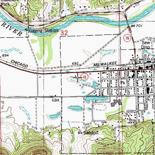 Topographic Map of Houston Fire Department, MN