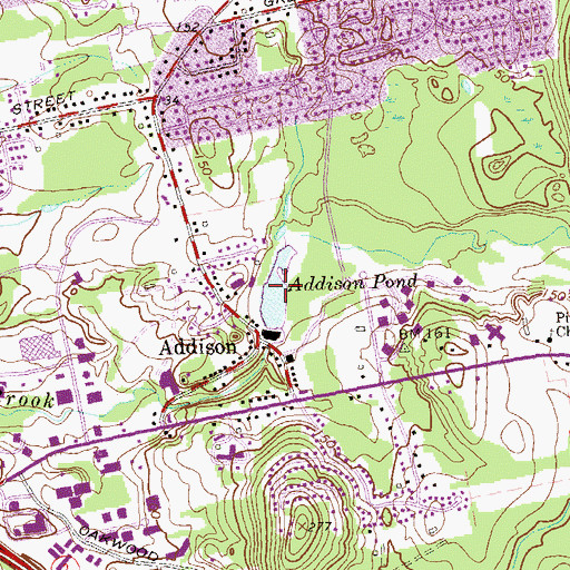 Topographic Map of Addison Pond, CT