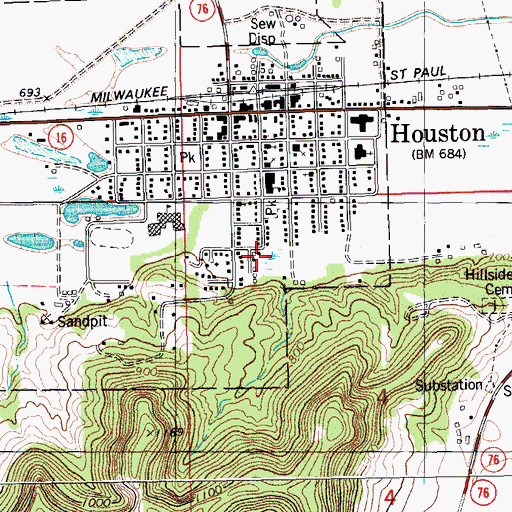 Topographic Map of Erickson Trailer Court, MN