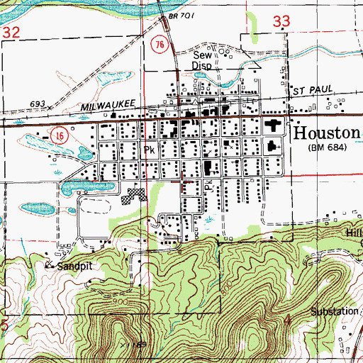 Topographic Map of Presbyterian Church, MN