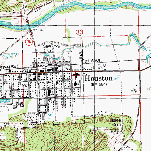 Topographic Map of Valley View Nursing Home, MN