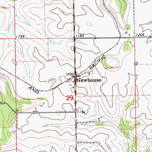 Topographic Map of Newhouse Post Office (historical), MN