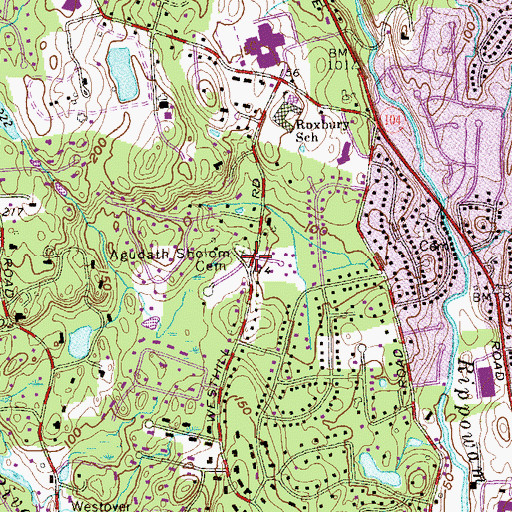 Topographic Map of Agudath Sholom Cemetery, CT