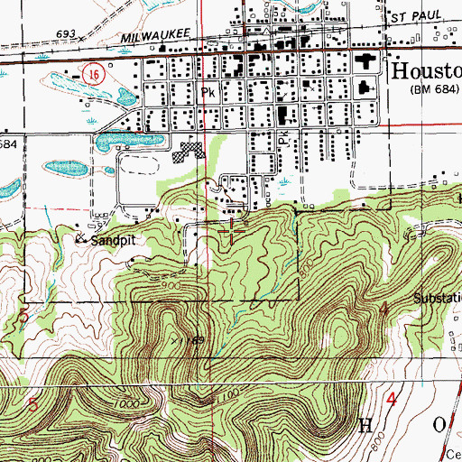 Topographic Map of South Park, MN