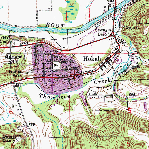 Topographic Map of Community Church of Hokah, MN