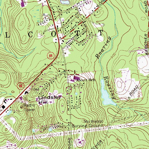 Topographic Map of Alcott Middle School, CT