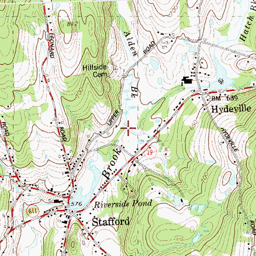Topographic Map of Alden Brook, CT