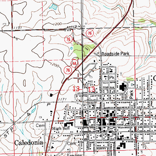 Topographic Map of Franciscan Skemp Healthcare Center, MN