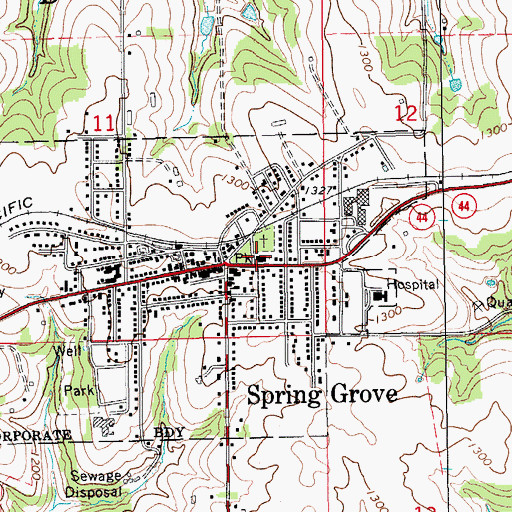 Topographic Map of Trinity Lutheran Church, MN