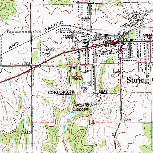 Topographic Map of Spring Grove City Park, MN