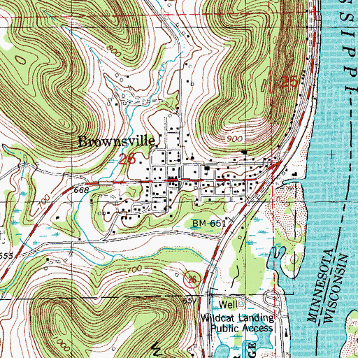 Topographic Map of Ward Lee Mobile Home Park, MN