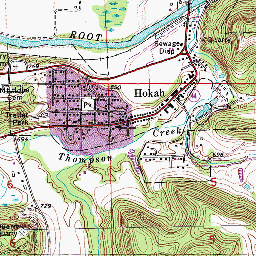 Topographic Map of Thunderbird Mobile Home Park, MN