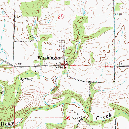 Topographic Map of Washington Post Office (historical), MN