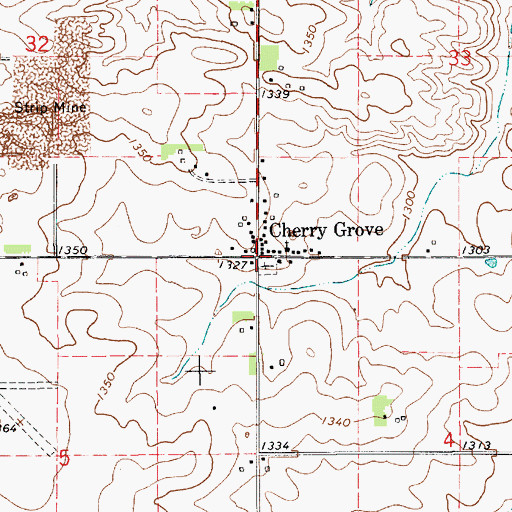 Topographic Map of Cherry Grove Post Office (historical), MN
