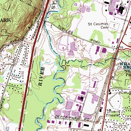 Topographic Map of Allen Brook, CT