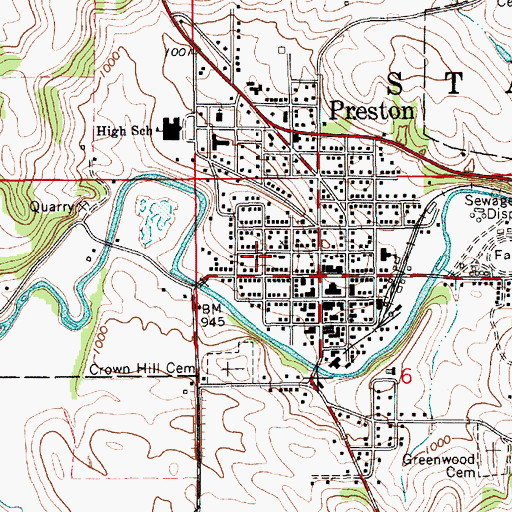 Topographic Map of Saint Columban Church, MN