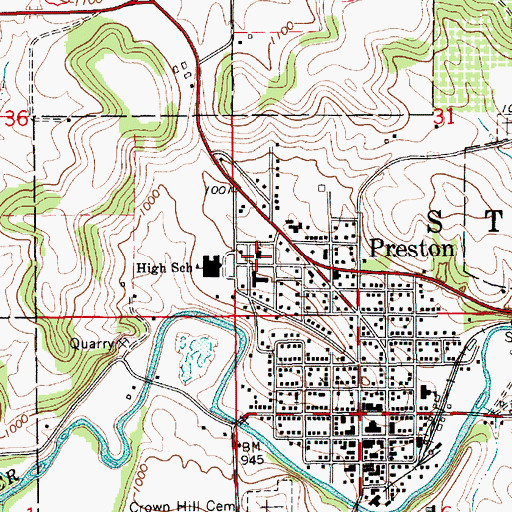 Topographic Map of Christ Lutheran Church, MN
