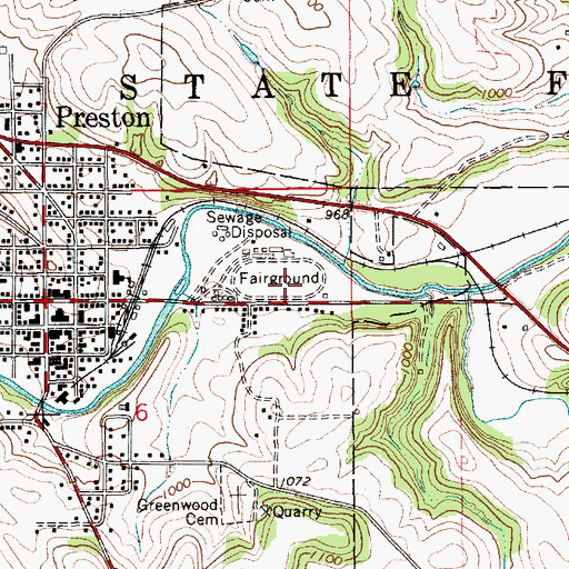 Topographic Map of Fillmore County Fairgrounds, MN