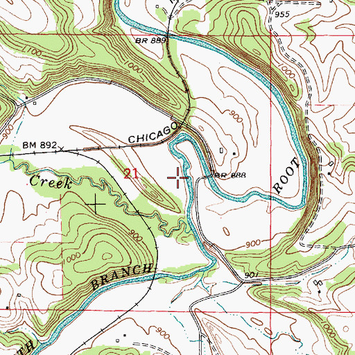 Topographic Map of Old Barn Resort, MN