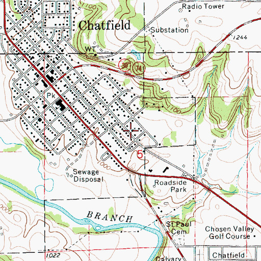 Topographic Map of Calvary Baptist Church, MN
