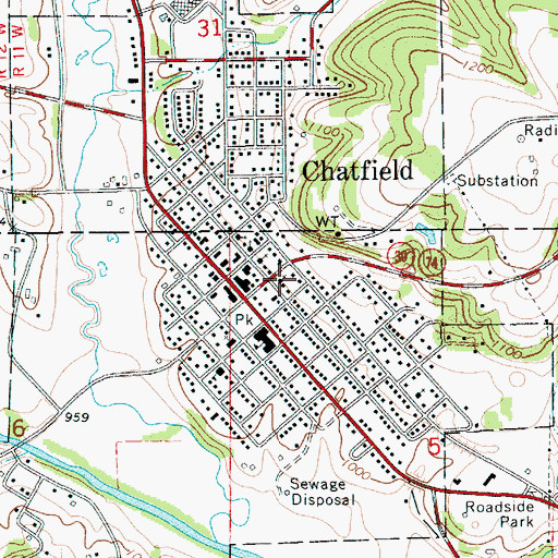 Topographic Map of Chatfield Lutheran Church, MN