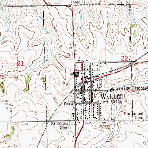 Topographic Map of Kingsland Middle School, MN