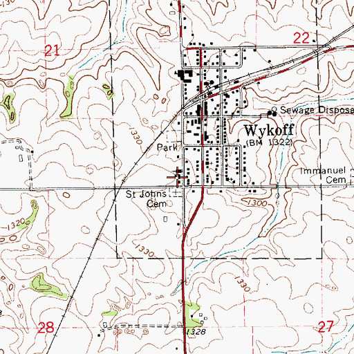 Topographic Map of Saint John's Lutheran School, MN