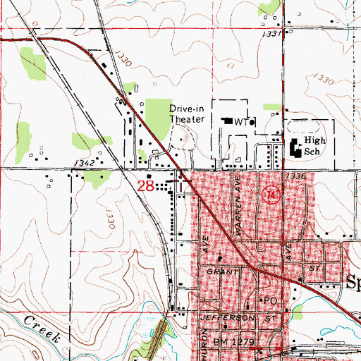 Topographic Map of Pleasant Valley Mobile Home Park, MN