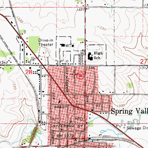 Topographic Map of Shady Acre Mobile Home Park, MN