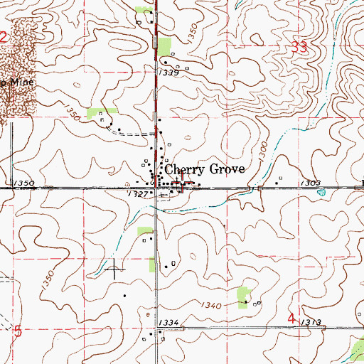 Topographic Map of Cherry Grove United Methodist Church, MN