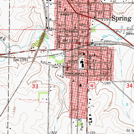 Topographic Map of Saint Ignatius Catholic Church, MN