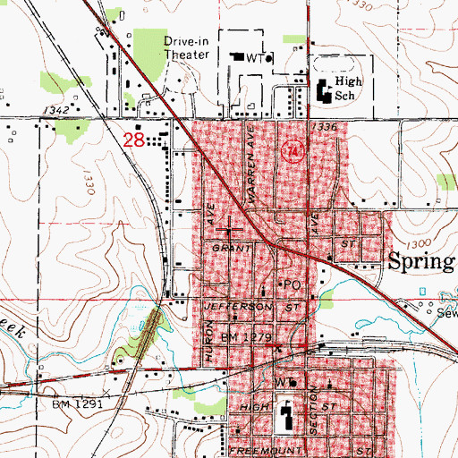 Topographic Map of First English Lutheran Church, MN