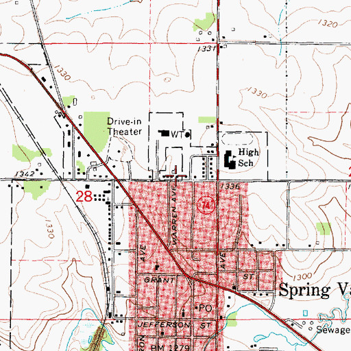 Topographic Map of Olmsted Medical Center, MN